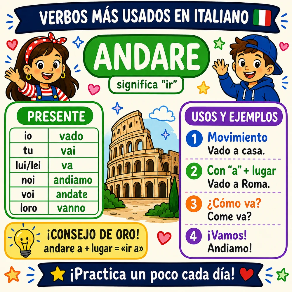 Mapa mental: verbo ANDARE